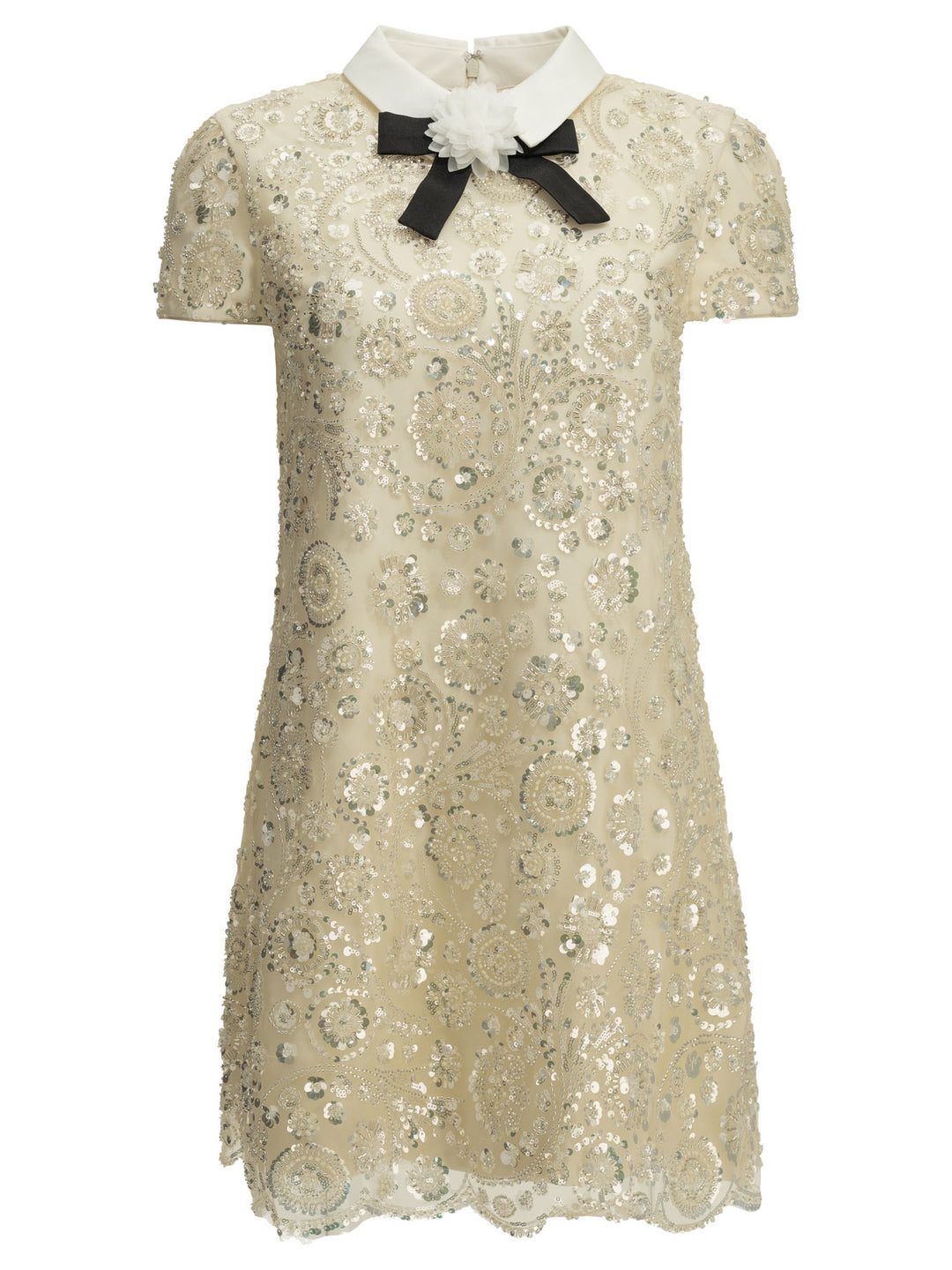 Self-Portrait Vestido Recto Corto Blanco