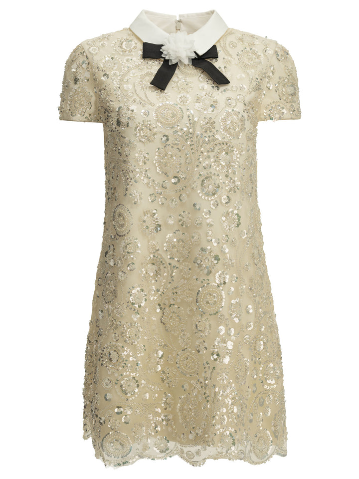 Self-Portrait Vestido Recto Corto Blanco