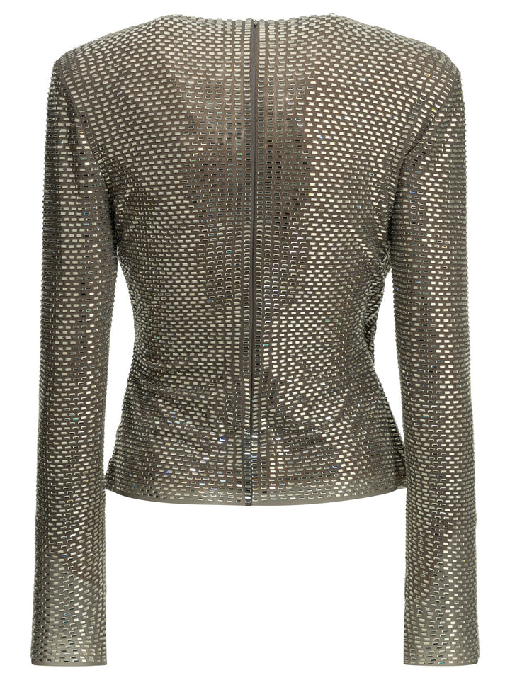 Self-Portrait Casual Peplum Top Top - Silver | d5ce71c7069580bda11010c5bc8fcfdf69533128