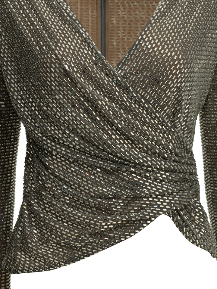 Self-Portrait Casual Peplum Top Top - Silver | e43c6f006eaea63890672a0ebc4b75ef5e80185d