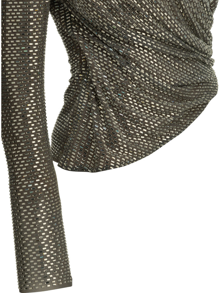 Self-Portrait Casual Peplum Top Top - Silver | 949356e2dca4d55f6043ac3521c4b6a9909b04c1