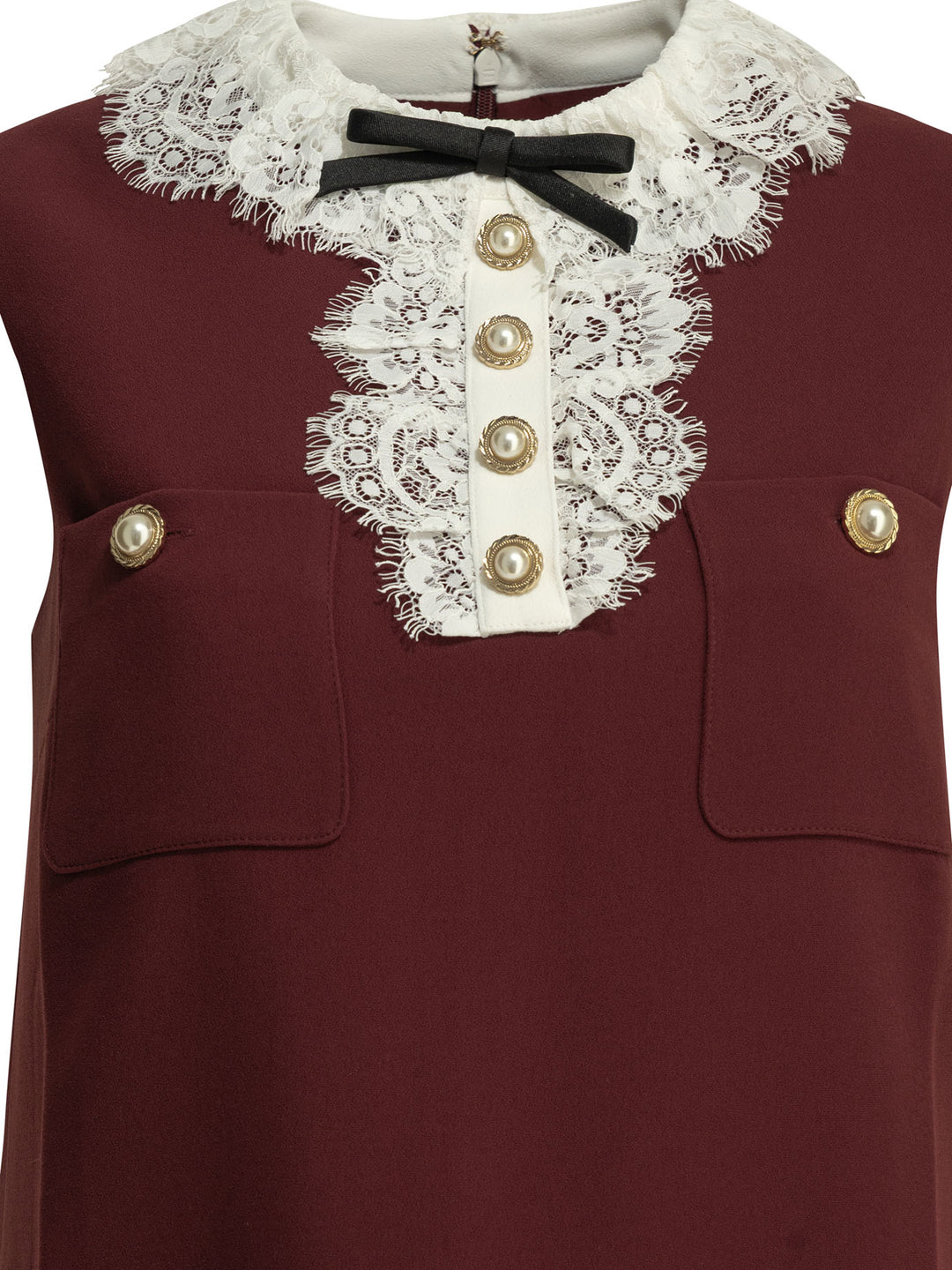 Self-Portrait Short Dress With Lace Detail Abiti - Bordeaux | e16d039ce60eec0b49d577b5a9a0bd27e540d7c2