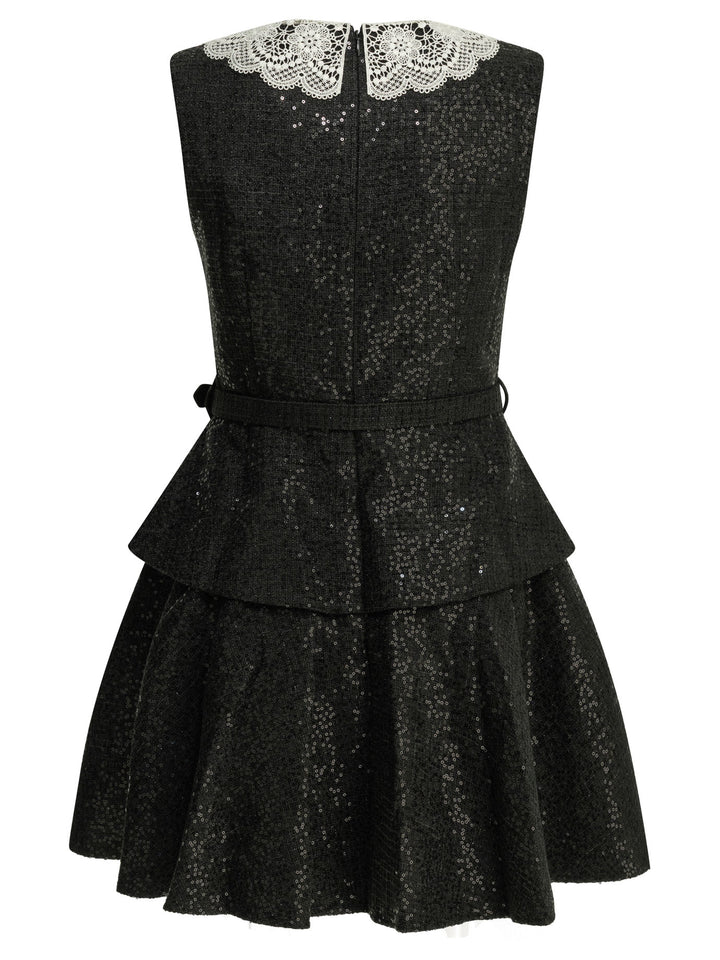 Self-Portrait Short Sequin Dress Abiti - Nero | 37bed79e2899f59f66d83554ffc441c25fc039de