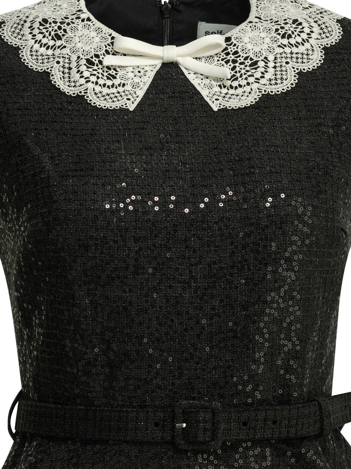 Self-Portrait Short Sequin Dress Abiti - Nero | d9a203fc675987ef809e544270134ea66c2ddffc