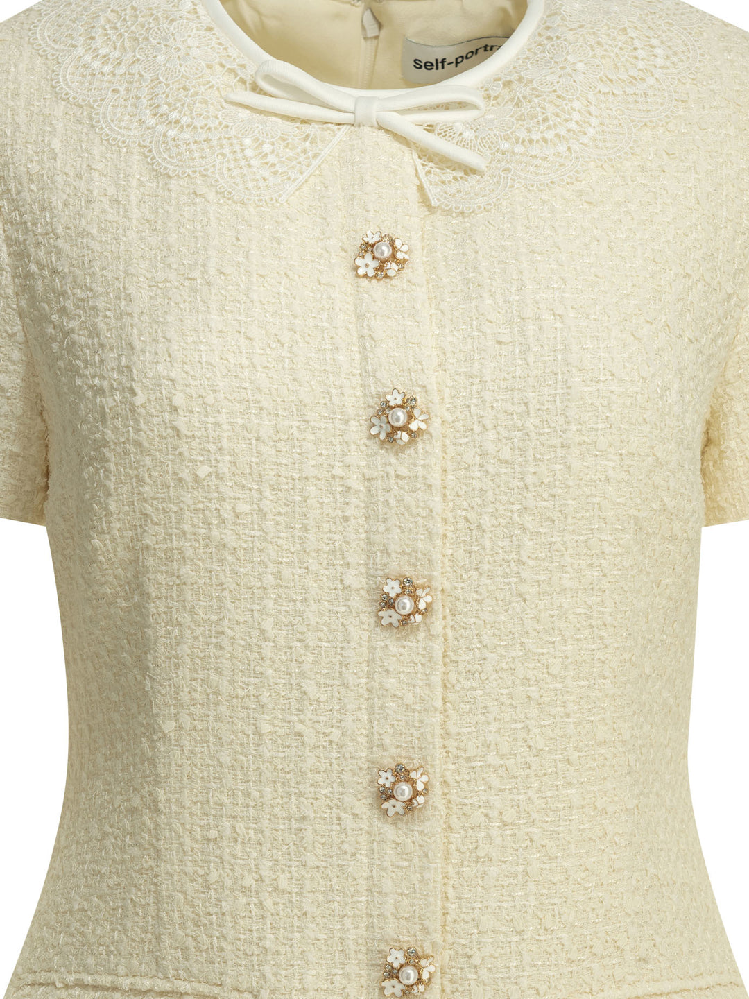 Self-Portrait Short Dress With Lace Details Abiti - Bianco | ad8f809ae5d75473d9f6e597f924162f02c71d56