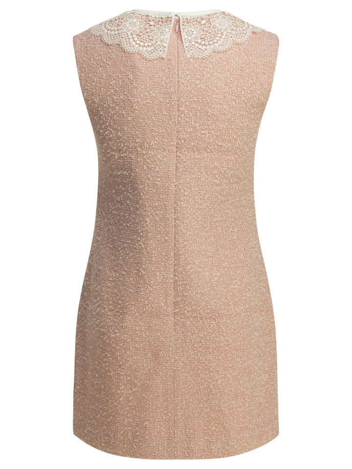 Self-Portrait Short Bouclé Dress Abiti - Rosa | 15b4380fb265befc473e63ef50a6de1039e3f2db