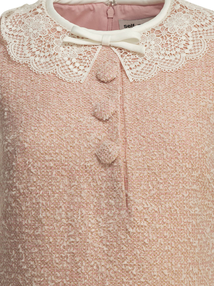 Self-Portrait Short Bouclé Dress Abiti - Rosa | e6f09ad5a78faa14dbd55a2bb5a7db2a1c39d292