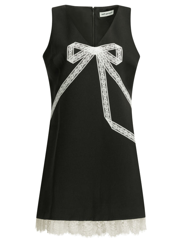 Short Sheath Dress With Bow Abiti Nero