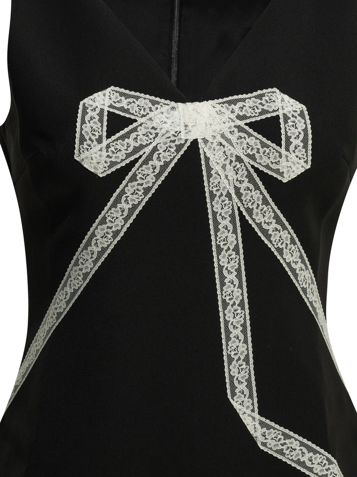 Self-Portrait Short Sheath Dress With Bow Abiti - Nero | 7a290be378947f67c2c763cd4eff7df96d7d5d26