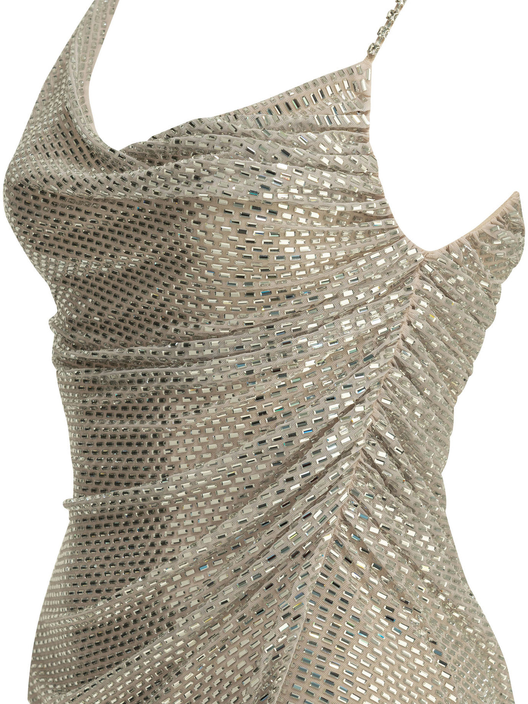 Self-Portrait Short Dress With Rhinestones Abiti - Silver | 07fb0496ba5b6e2218293d18f3b8b9f6128922be