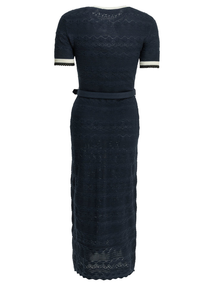 Self-Portrait Knit Midi Dress Abiti - Blu | f19d19d679b25a02422092f2e2a83b7dc347762c