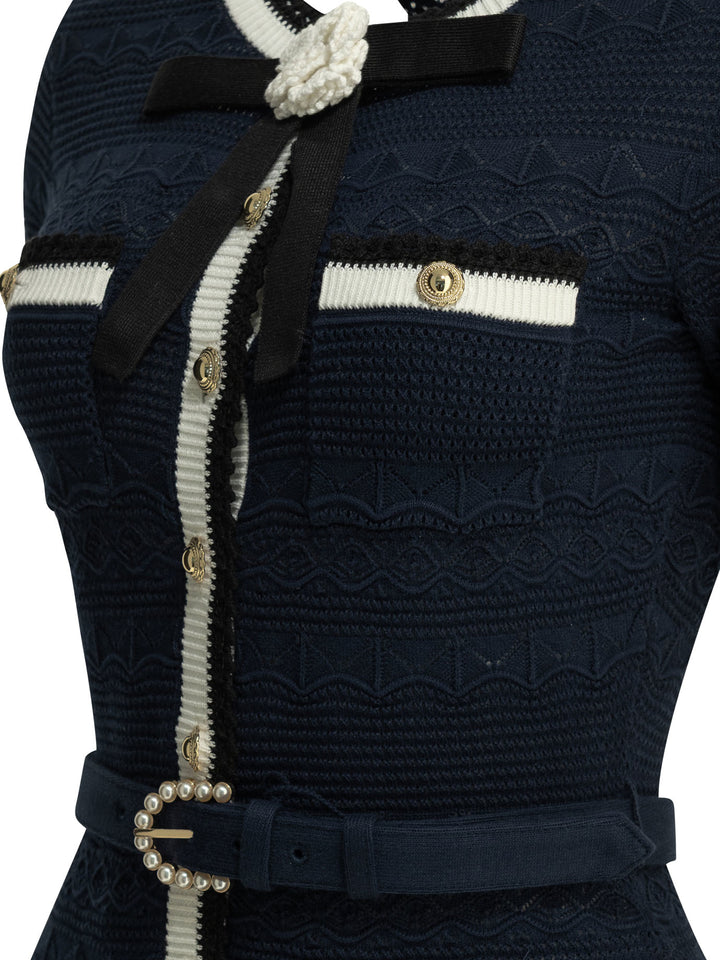 Self-Portrait Knit Midi Dress Abiti - Blu | 7f37d02cc9168a09584aacae33d5a6cfcb5d7676