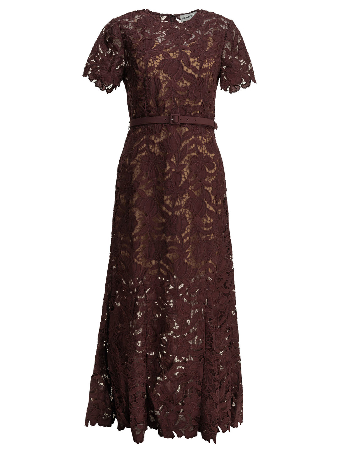Self-Portrait Lace Midi Dress Abiti - Bordeaux | 1d32c8f1e61f1c10a177ca0258cd0422f78984ed