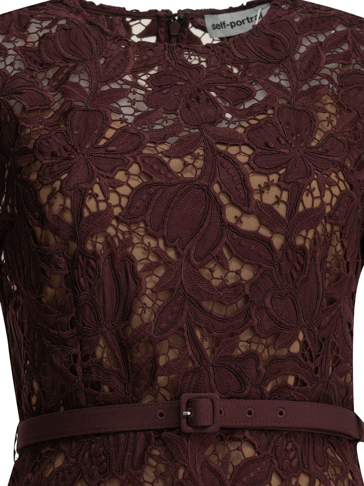 Self-Portrait Lace Midi Dress Abiti - Bordeaux | ad03fa95aa07c1d461545d3ce0a1577fff6c58c8