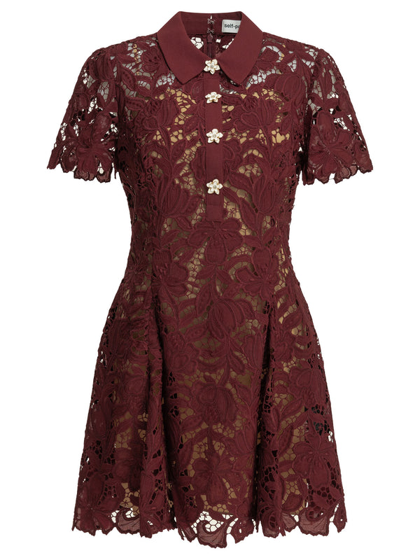 Short Lace Dress Abiti Bordeaux