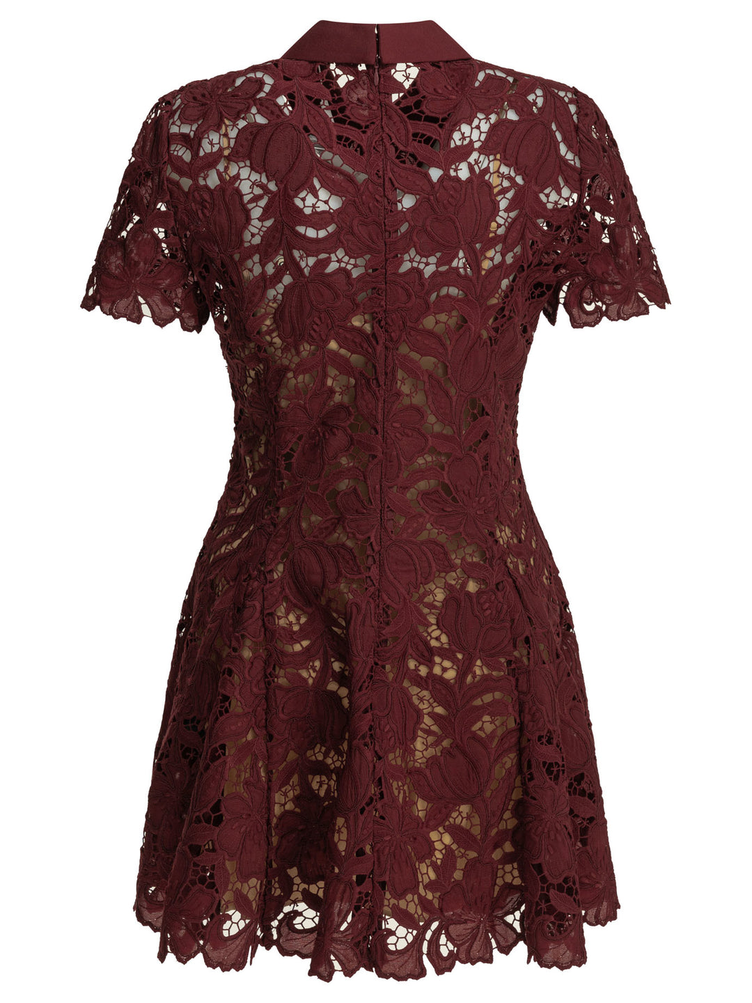 Self-Portrait Short Lace Dress Abiti - Bordeaux | cb6c314d0167f73cd4f2590078453e9698afede2