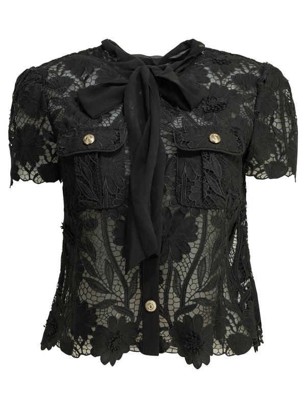 Lace Blouse Shirts Nero