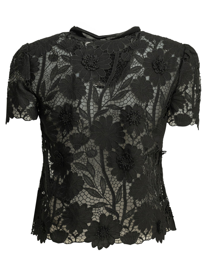 Self-Portrait Lace Blouse Shirts - Nero | ac84dda5a0de89d6b65e8356b24ccffa0319fc7f