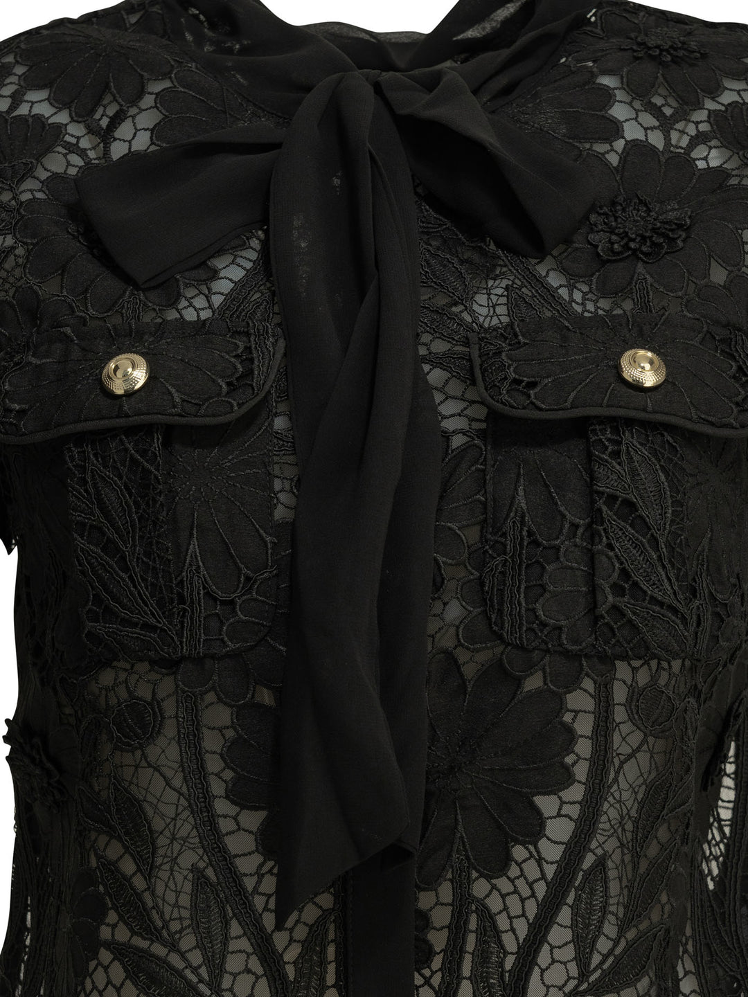 Self-Portrait Lace Blouse Shirts - Nero | 86f32dc9aa37bc3808a822ff4b46894612a09c61