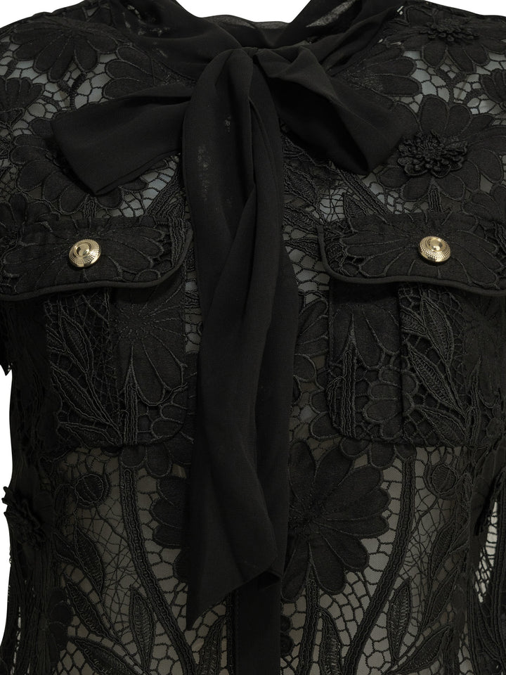 Self-Portrait Lace Blouse Shirts - Nero | 86f32dc9aa37bc3808a822ff4b46894612a09c61