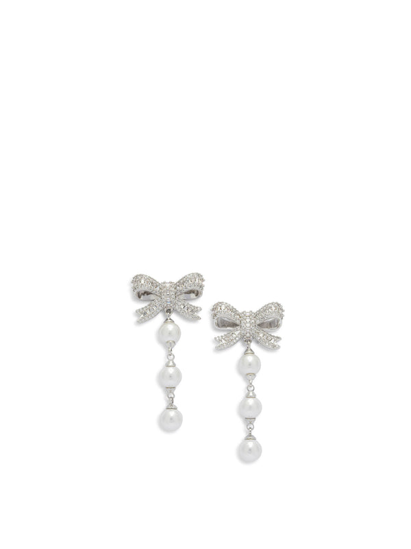 Dangling Earrings With Pearls And Crystals Jewels Silver