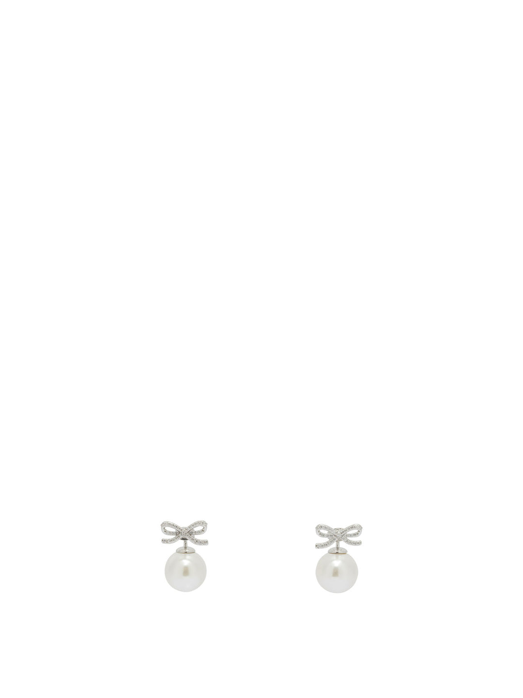 Self-Portrait Earrings With Pearl And Crystals Jewels - Silver | e437d692e6829639ea314b2f2545e9fb838571fb