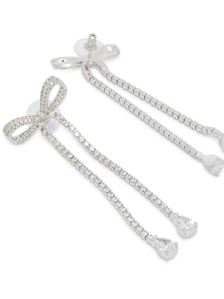 Self-Portrait Dangling Earrings With Crystals Jewels - Silver | e5b72a11359511670eb9b77a6958b77d4c28f081