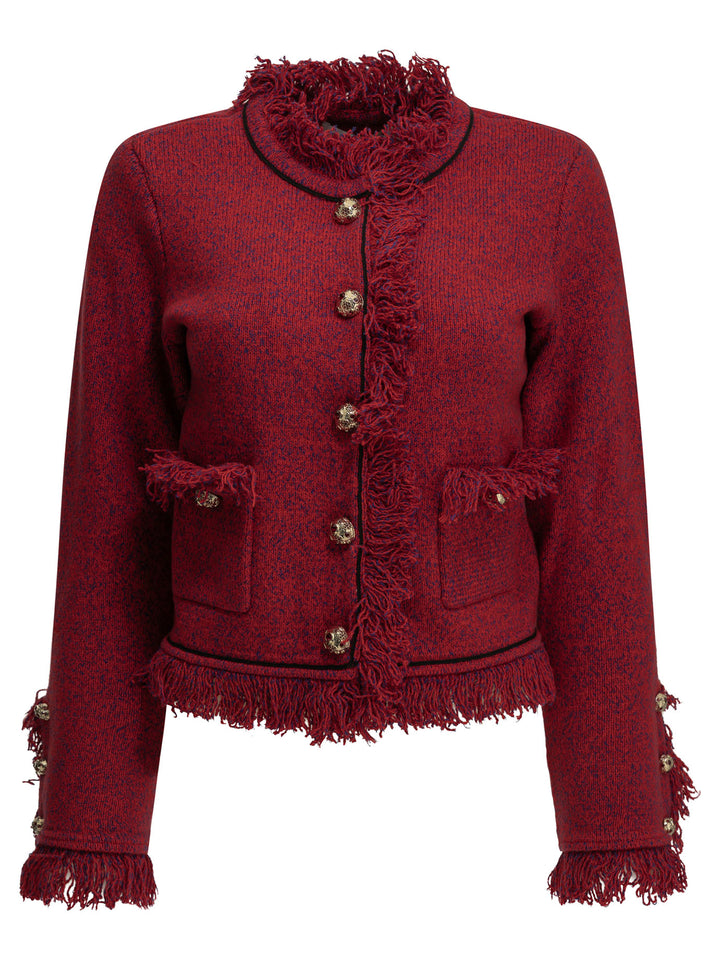 Self-Portrait Fringed Blazer Jackets and Coats - Rosso | 3df596de92e7acc75aca3045c9012fc5f5d9e517