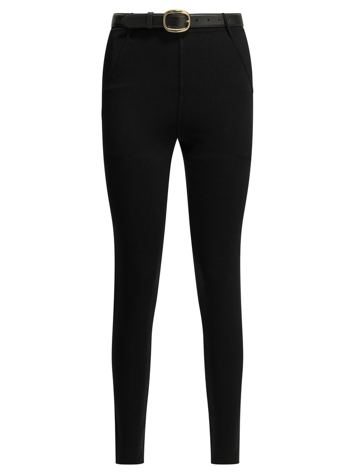 Self-Portrait Leggings de Punto Pantalones Negro