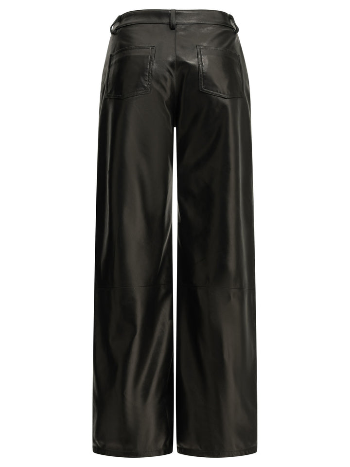Semper Casual Nappa Leather Pants Trousers - Nero | a8825d34fdbf95a421464c1a83b1247f707bd2dd