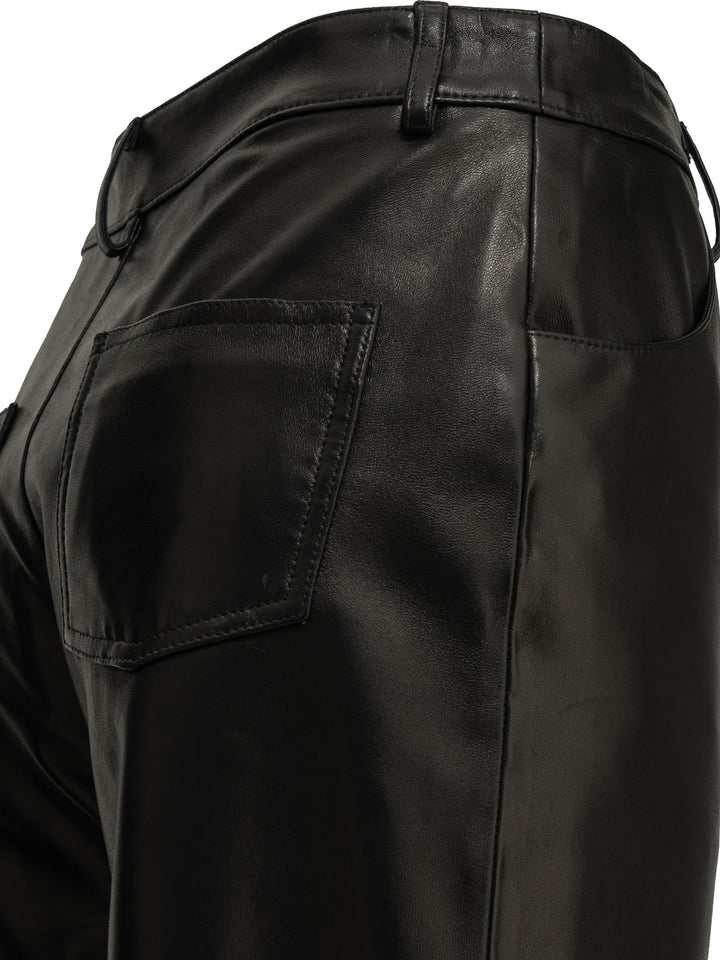 Semper Casual Nappa Leather Pants Trousers - Nero | 4231a138cabe295565b2cf87b5a247c70c820358