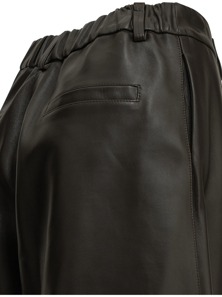 Semper Formal Leather Shorts - Marrone | 6c04fef46f4c58f1231a8ecb405a0af614b76913