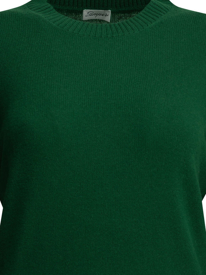 Semper Cashmere Crew-Neck Sweater Knitwear - Verde | 8688f3fb8846db98f8caf5082f55a72639d70c0d