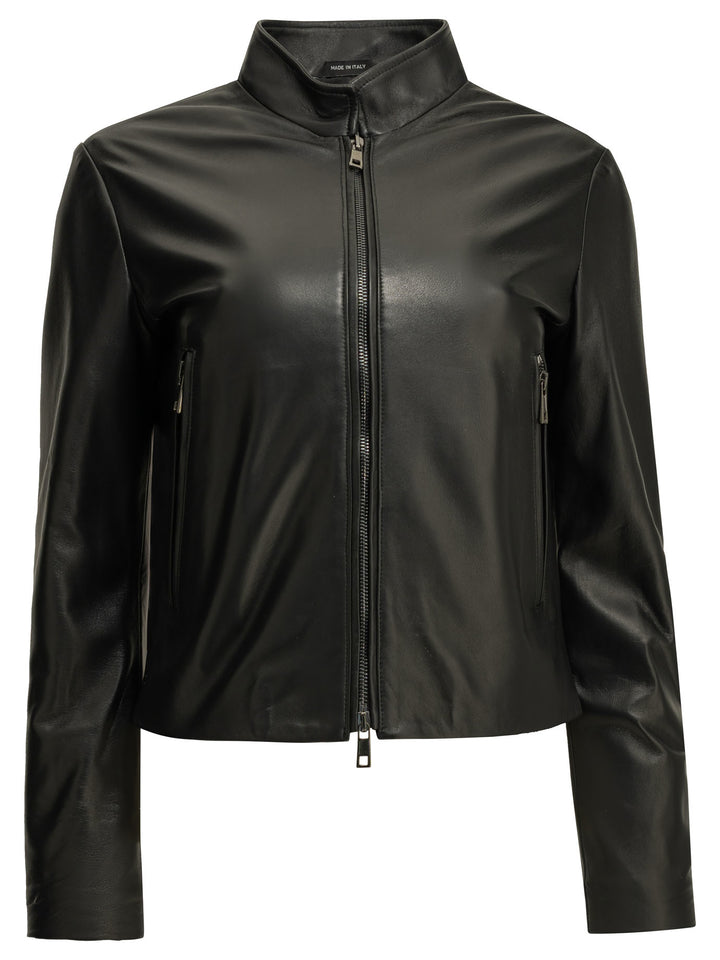 Semper Leather Jacket Jackets and Coats - Nero | 8534e82fa8deacf0c9a19f63af70b20727de3521