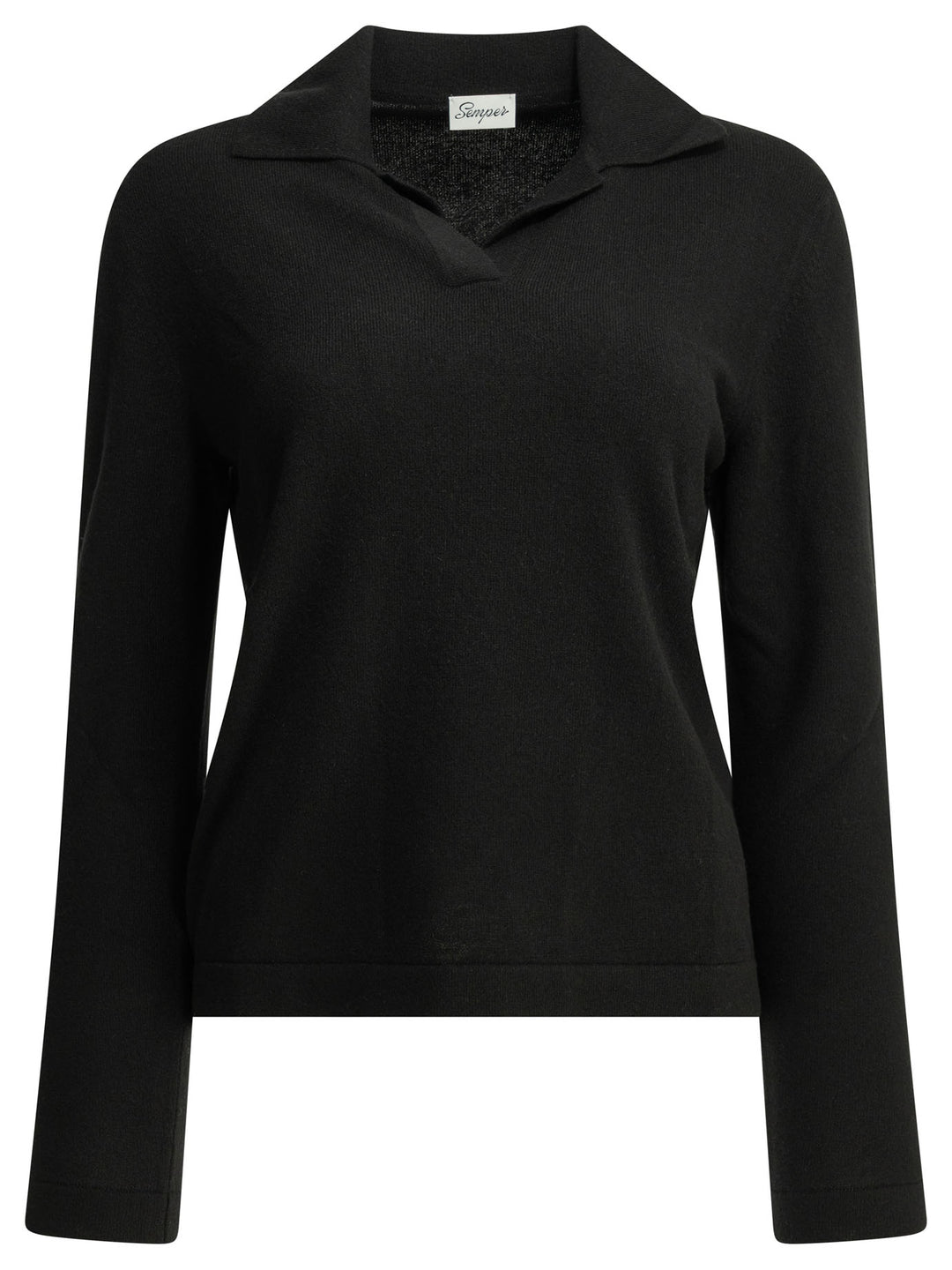 Semper Cashmere Polo Sweater Knitwear - Nero | 93e901a0850b3e764c9fbba87971acdc78fea503