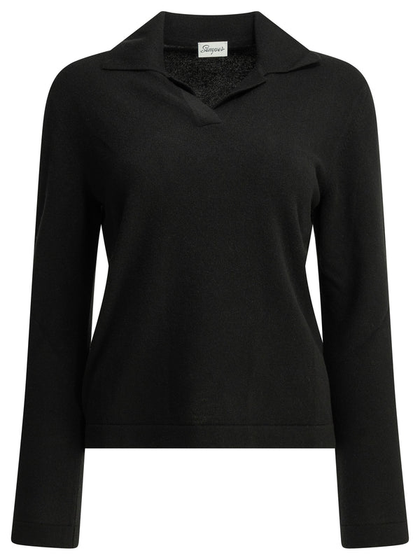 Cashmere Polo Sweater Knitwear Nero