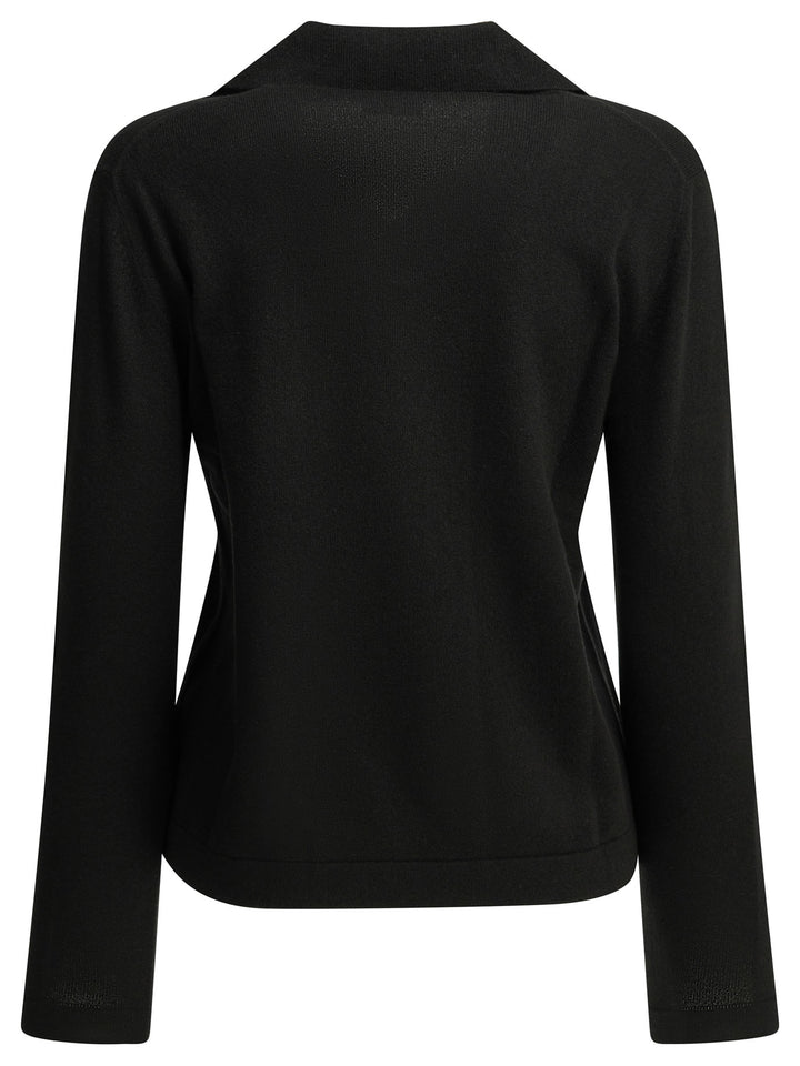 Semper Cashmere Polo Sweater Knitwear - Nero | 6677b9640c609db9a21606d9b2764fe45535b905