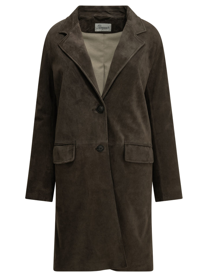 Semper Padded Suede Jacket Jackets and Coats - Marrone | 1bcda27208c1d3a05dae16e54da95f30708b7410