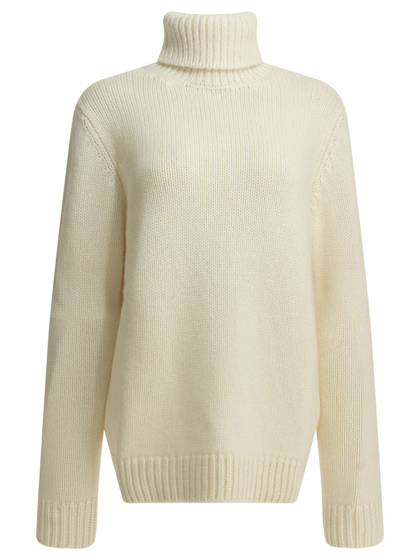 Cashmere Turtleneck Sweater Knitwear Bianco