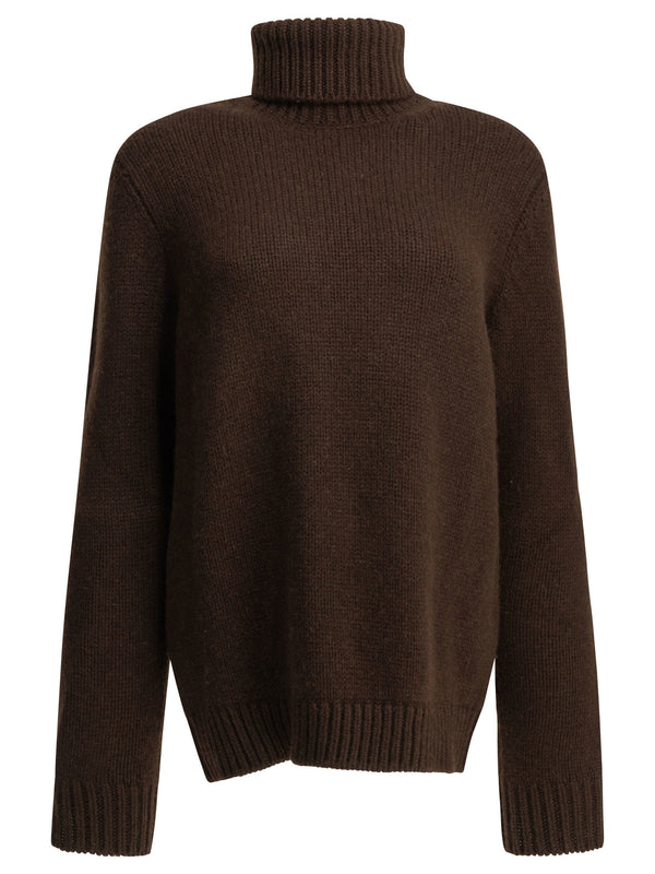 Cashmere Turtleneck Sweater Knitwear Marrone