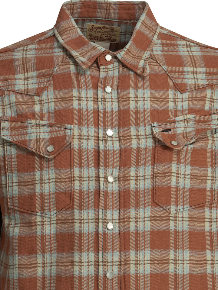 Sugar Cane Casual Plaid Shirt Shirts - Arancione | 209c1f42328dc12bfba3471e79ef2d52a88dc8c7