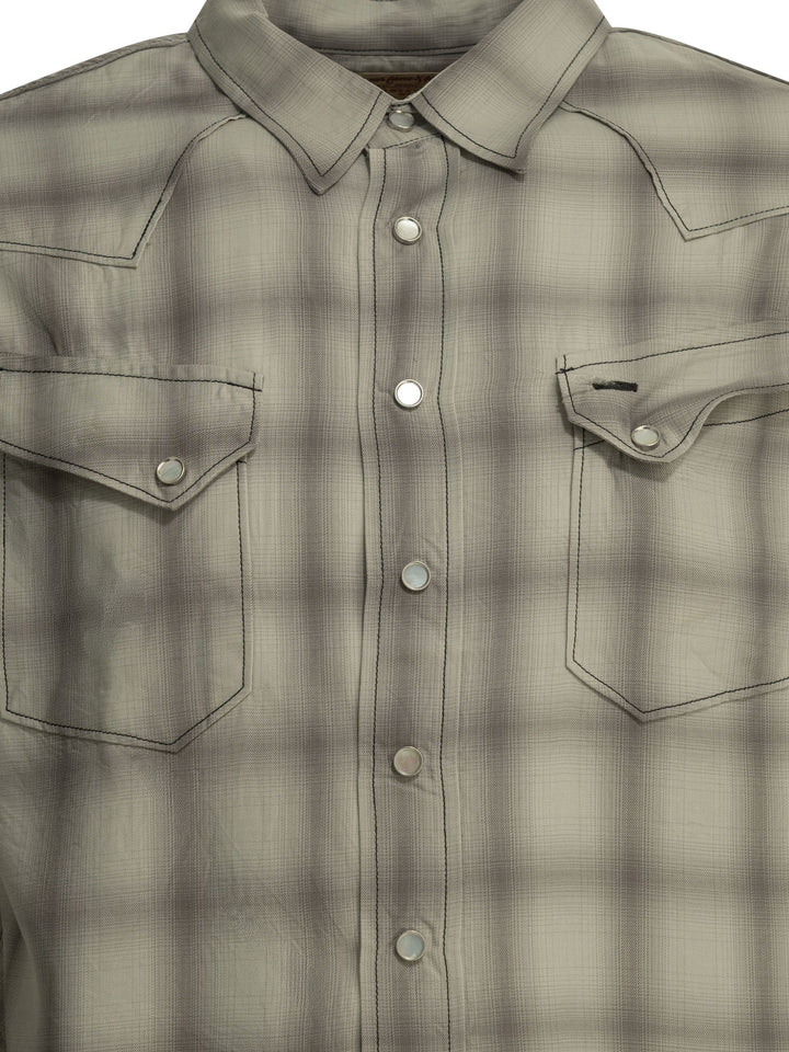 Sugar Cane Casual Plaid Shirt Shirts - Grey | d09b207d43ae7243bd3404e214b2eeb394ba7293
