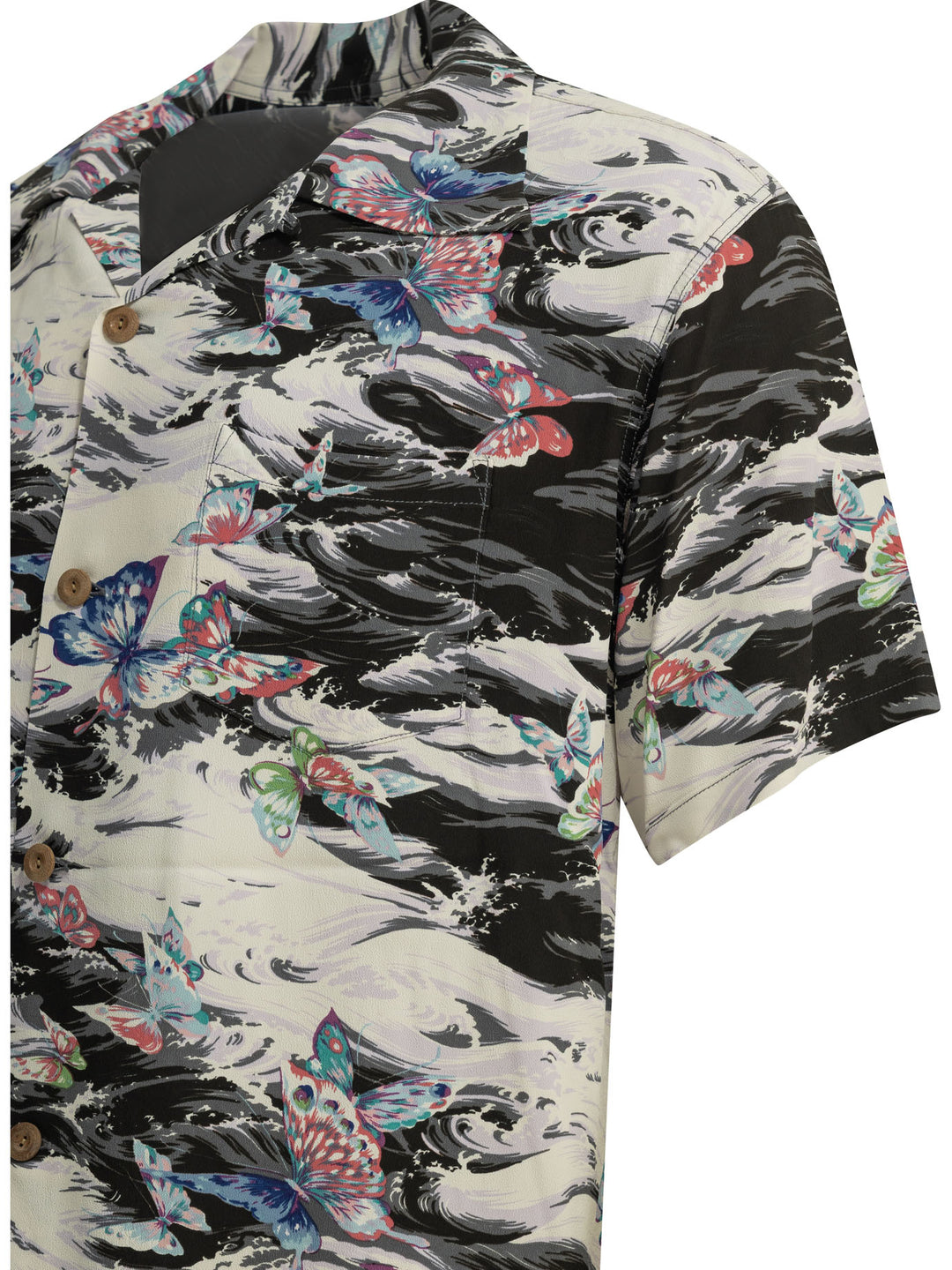 Sun Surf Butterfly Splash Shirts - Nero | 6bc61532a6937128c6ae3a972736462f34a6ac40