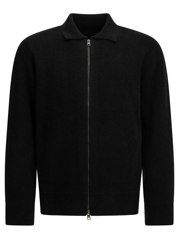 Wool Sweater With A Zipper Knitwear Nero