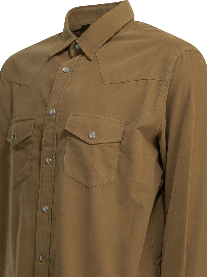 Tom Ford Corduroy Western Shirt Shirts - Beige | 1bad3f0ff752db2057300c32453e03a5b8cc33eb