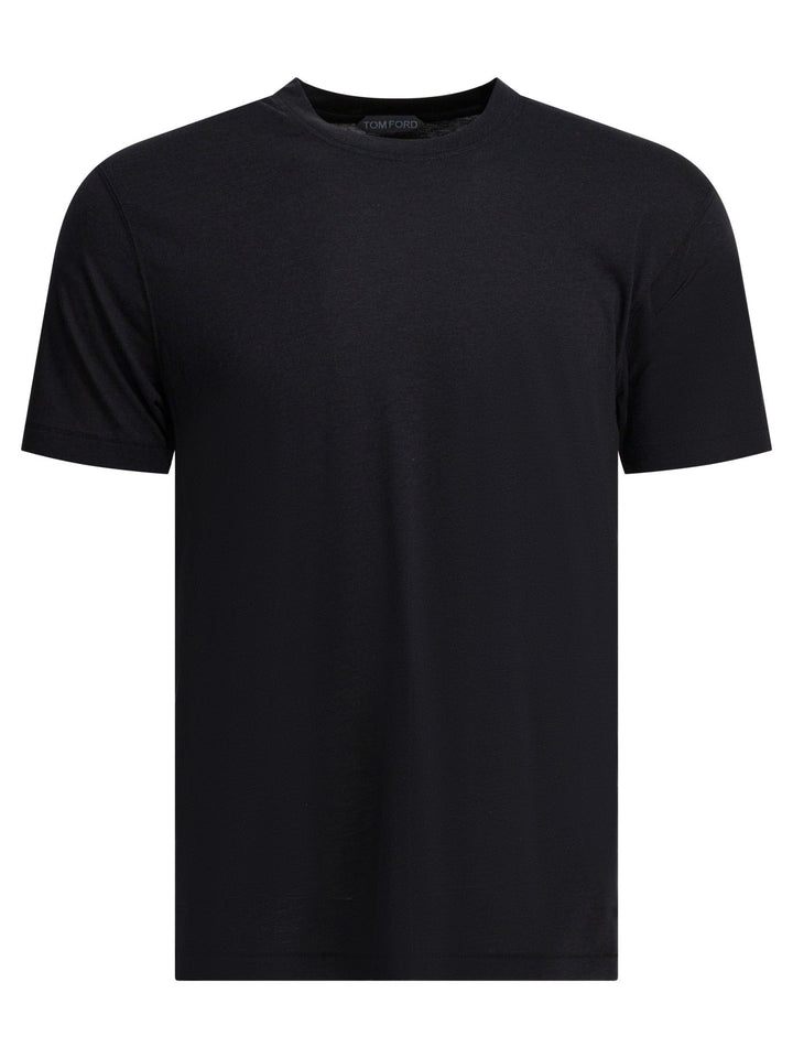 Tom Ford Round-Neck T-Shirt Made Of Lyocell T-shirts - Nero | f8522637626d90b5f7be0d27a9100f8c88a3ef75