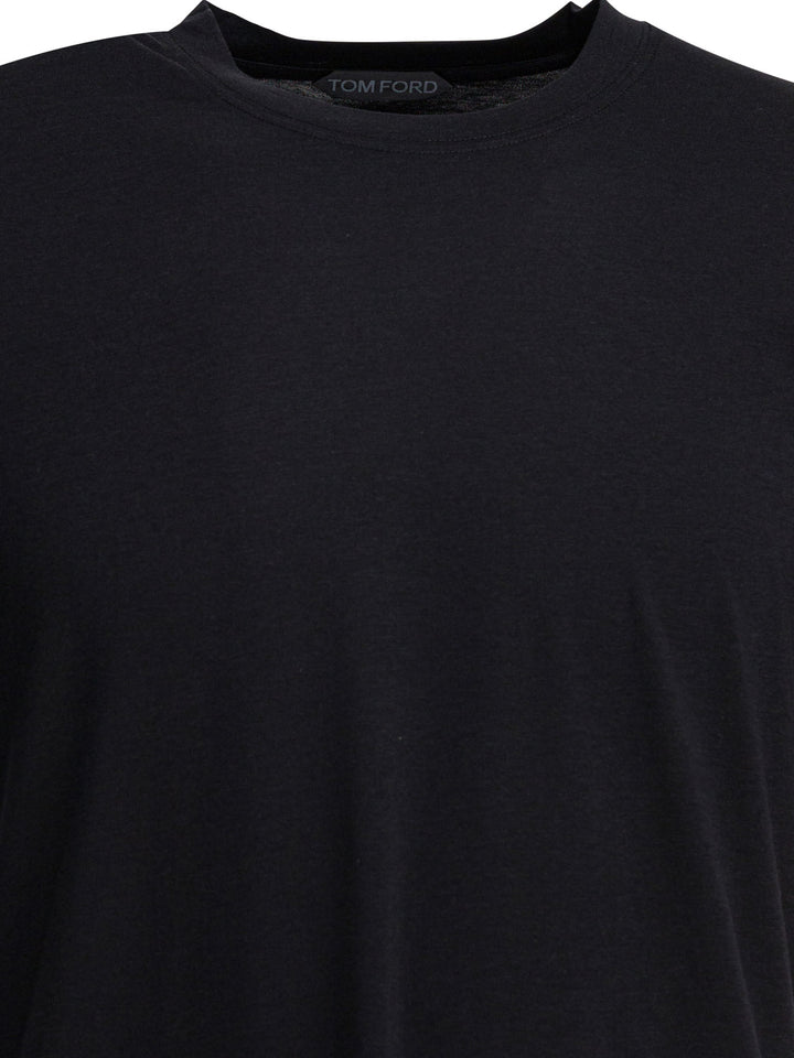 Tom Ford Round-Neck T-Shirt Made Of Lyocell T-shirts - Nero | e34fd842033f22c8b5f605d3bb3de0ed9d9254d0