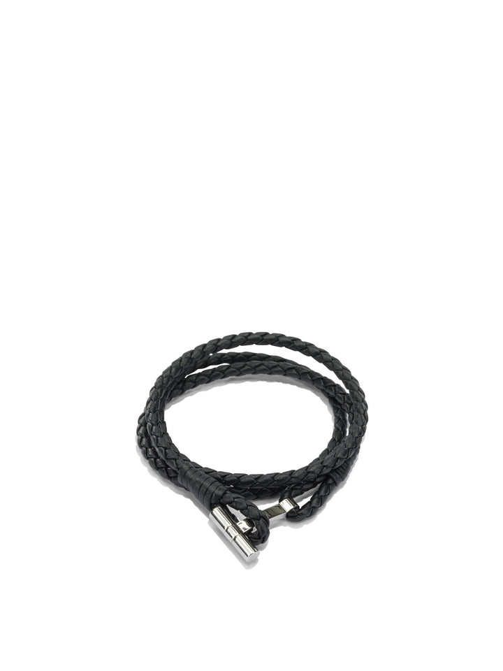 Tom Ford Braided Leather Bracelet Jewels - Nero | 7aef9c1761932dab2fe9357747a09c8e32f63d4b