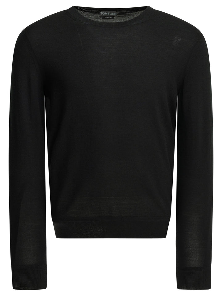 Tom Ford Wool Crew Neck Sweater Knitwear - Nero | 67c82d04058b33376b61f79f262dc057d6808787