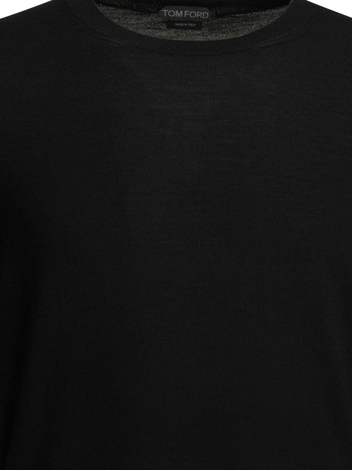 Tom Ford Wool Crew Neck Sweater Knitwear - Nero | e635fcc896433a072b2c6aa3d051c79ed501c21d